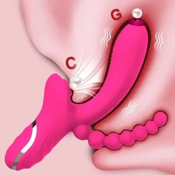 Rabbit Vibrator 3 in 1 Clitoral Sucking Vibrator Anal Beads Sex Toy For Women