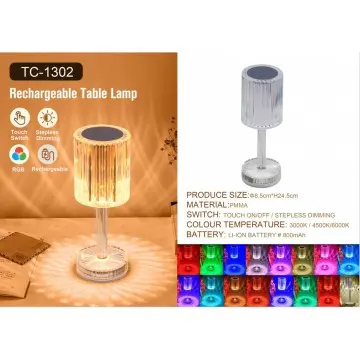 Portable Crystal Table Lamp,3 Color